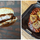 Wingstop Chicken Sandwich cross section and aerial view to show pickles